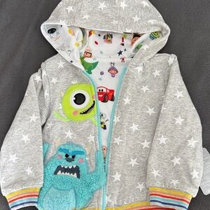 Disney Parks reversible Gray Star Pattern Kids Hoodie